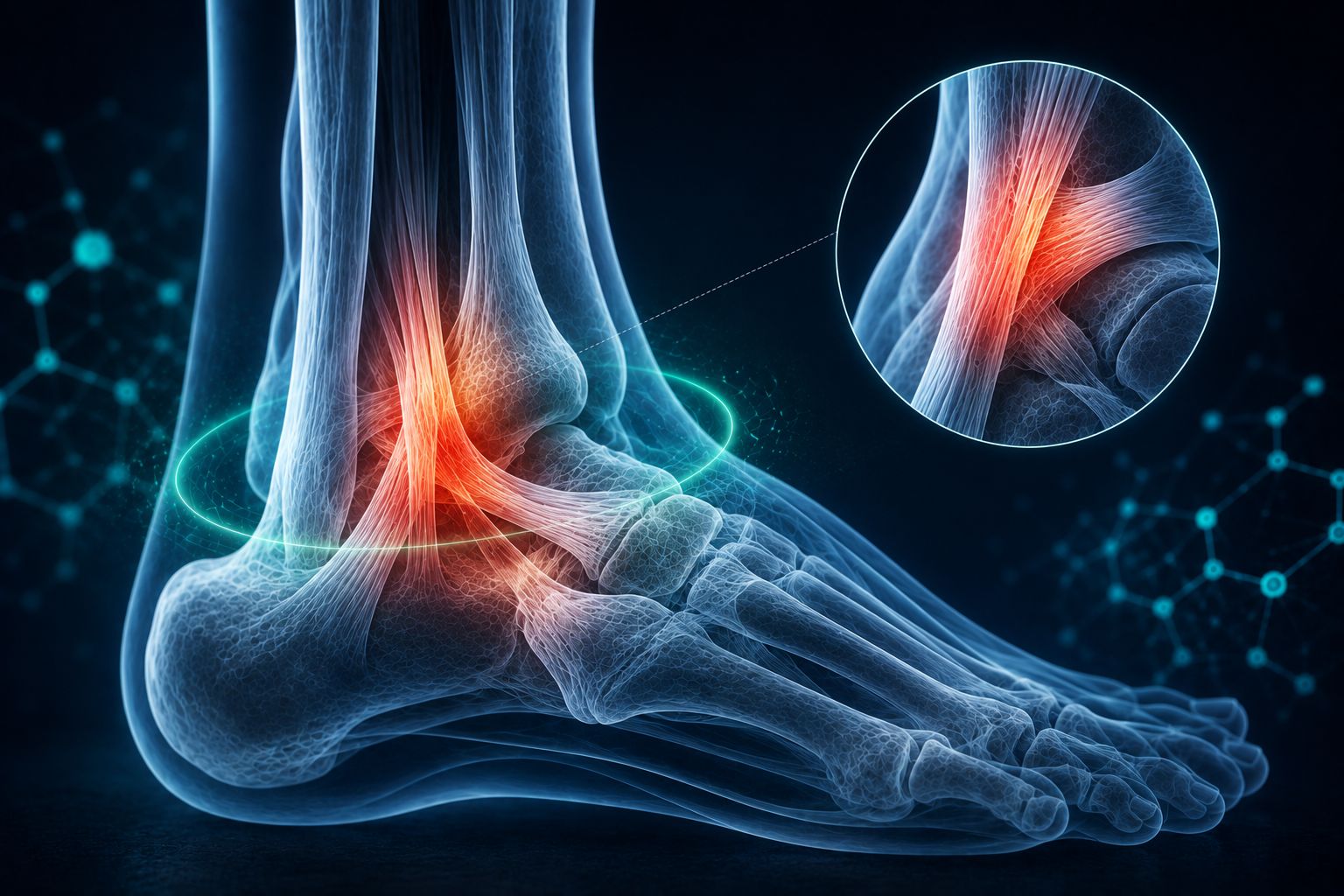 Ilustrație pentru inflamația acută a tendoanelor și ligamentelor